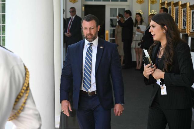 US Homeland Security Secretary Markwayne Mullin arrives for a ceremony to honor the 2025 World Series champions Los Angeles Dodgers in the Rose Garden at the White House in Washington, DC, on July 23, 2026. (Photo by SAUL LOEB / AFP)