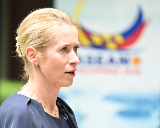 European Union (EU) Vice President Kaja Kallas gestures during an interview with the media on the sidelines of the Association of Southeast Asian Nations (ASEAN) Foreign Ministers' Meeting in Pasay, Metro Manila on July 24, 2026. (Photo by Ted ALJIBE / AFP)