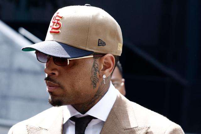 US singer Chris Brown arrives at Southwark Crown Court in London on July 24, 2026. (Photo by Brook Mitchell / AFP)