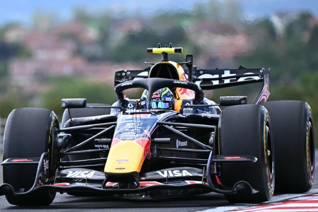 Red Bull Racing's French driver Isack Hadjar drives during the first practice session at the Hungaroring racetrack in Mogyorod near Budapest, Hungary, on July 24, 2026 ahead of the Formula One Hungarian Grand Prix. (Photo by Attila KISBENEDEK / AFP)