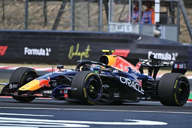 Red Bull Racing's French driver Isack Hadjar drives during the first practice session at the Hungaroring racetrack in Mogyorod near Budapest, Hungary, on July 24, 2026 ahead of the Formula One Hungarian Grand Prix. (Photo by Attila KISBENEDEK / AFP)