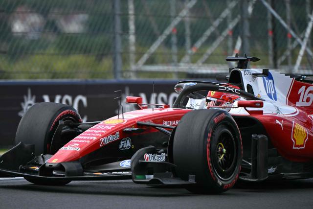 Ferrari's Monegasque driver Charles Leclerc drives during the first practice session at the Hungaroring racetrack in Mogyorod near Budapest, Hungary, on July 24, 2026 ahead of the Formula One Hungarian Grand Prix. (Photo by Attila KISBENEDEK / AFP)