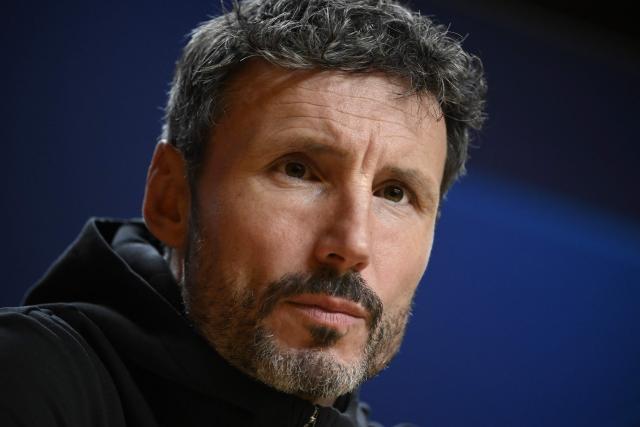 (FILES) Antwerp's head coach Mark van Bommel attends a press conference at the Dragao Stadium in Porto, on November 6, 2023, on the eve of the UEFA Champions League 1st round day 4 football match between FC Porto and Antwerp. Mark van Bommel has been appointed coach of Belgium, the Belgian Football Federation (RBFA) announced on July 24, 2026, specifying that the Dutchman had signed a contract until Euro-2028 organized in the United Kingdom. (Photo by MIGUEL RIOPA / AFP)