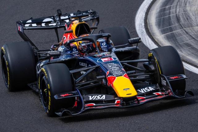 Red Bull Racing's Dutch driver Max Verstappen drives during the first practice session at the Hungaroring racetrack in Mogyorod near Budapest, Hungary, on July 24, 2026 ahead of the Formula One Hungarian Grand Prix. (Photo by Andrej ISAKOVIC / AFP)