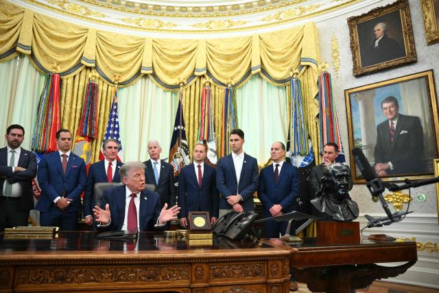 US President Donald Trump makes an announcement on American Nuclear Innovation in the Oval Office of the White House in Washington, DC, on July 24, 2026. (Photo by Mandel NGAN / AFP)