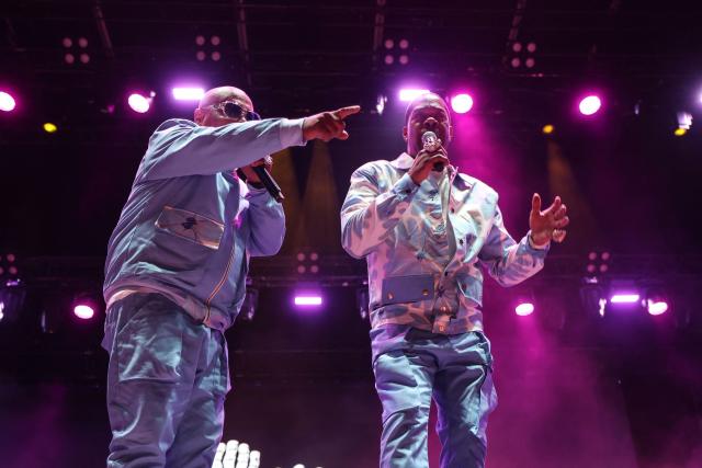 US Busta Rhymes (R) performs on stage during the 78th edition of the Nice Jazz Festival in Nice, south-eastern France on July 24, 2026. (Photo by Valery HACHE / AFP)