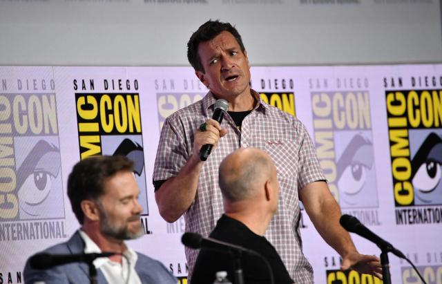 Canadian-US actor Nathan Fillion attends HBO’s “Lanterns” panel during Comic Con International in San Diego on July 24, 2026. (Photo by Chris DELMAS / AFP)