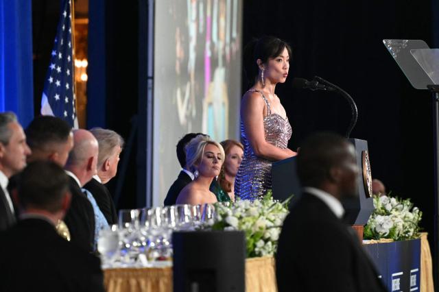 CBS News senior White House correspondent and WHCA President Weijia Jiang speaks during the 2026 White House Correspondents' Association (WHCA) Dinner at the Waldorf Astoria in Washington, DC, on July 24, 2026. The 2026 WHCA Dinner was originally scheduled for April 25 at the Washington Hilton, but was rescheduled and relocated after an alleged gunman breached security. (Photo by Mandel NGAN / AFP)