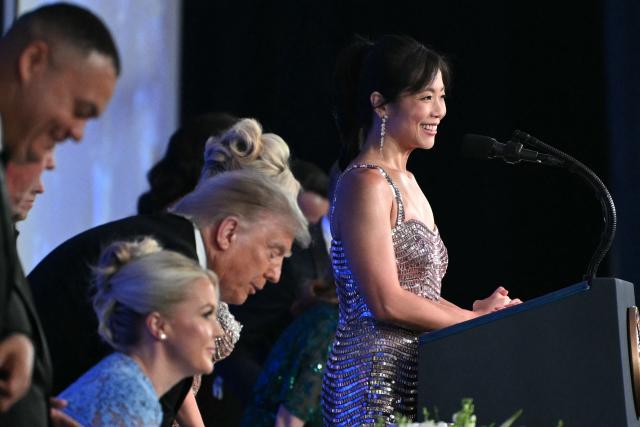 CBS News senior White House correspondent and WHCA President Weijia Jiang speaks during the 2026 White House Correspondents' Association (WHCA) Dinner at the Waldorf Astoria in Washington, DC, on July 24, 2026. The 2026 WHCA Dinner was originally scheduled for April 25 at the Washington Hilton, but was rescheduled and relocated after an alleged gunman breached security. (Photo by Mandel NGAN / AFP)