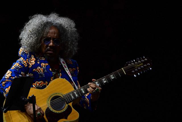 Brazilian singer Chico Cesar performs during the Rio 2026 Winter Festival at Marina da Gloria in Rio de Janeiro, Brazil on July 24, 2026. (Photo by Pablo PORCIUNCULA / AFP)