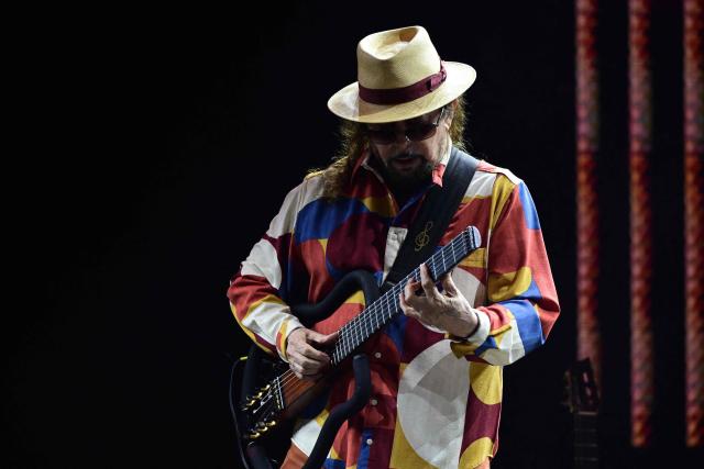 Brazilian singer Geraldo Azevedo performs during the Rio 2026 Winter Festival at Marina da Gloria in Rio de Janeiro, Brazil on July 24, 2026. (Photo by Pablo PORCIUNCULA / AFP)