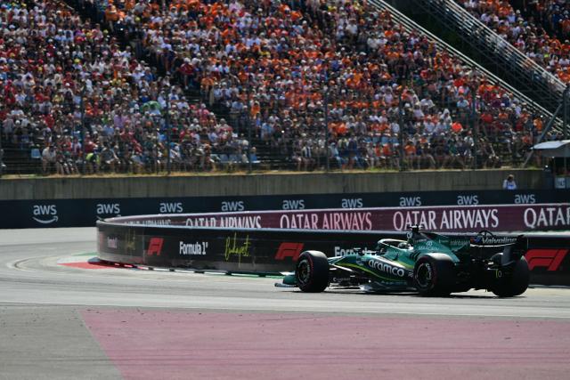 Aston Martin's Canadian driver Lance Stroll competes during the qualifying session at the Hungaroring racetrack in Mogyorod near Budapest, Hungary, on July 25, 2026 ahead of the Formula One Hungarian Grand Prix. (Photo by Andrej ISAKOVIC / AFP)