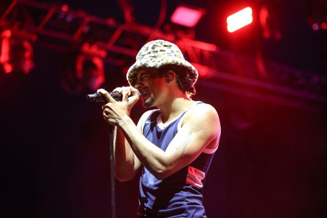 US singer Gabriel Jacoby performs on stage during the 78th edition of the Nice Jazz Festival in Nice, south-eastern France on July 25, 2026. (Photo by Valery HACHE / AFP)