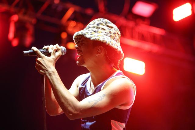 US singer Gabriel Jacoby performs on stage during the 78th edition of the Nice Jazz Festival in Nice, south-eastern France on July 25, 2026. (Photo by Valery HACHE / AFP)