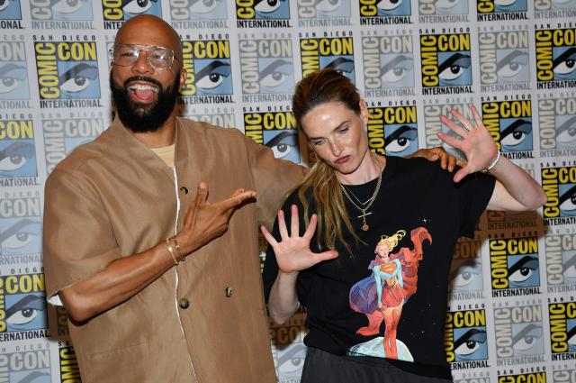 Actors Rebecca Ferguson and Common attend Apple TV's press line during Comic-Con International in San Diego on July 25, 2026. (Photo by Chris DELMAS / AFP)