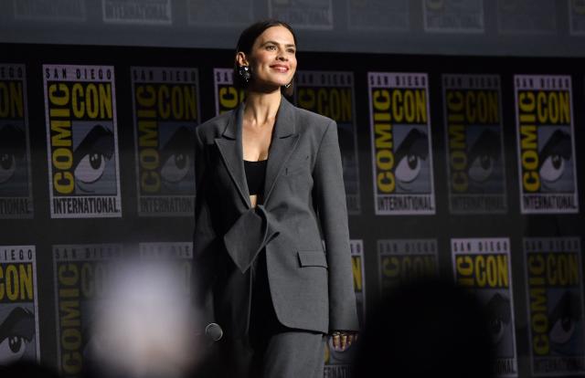English-US actress Hayley Atwell attends the Marvel panel during Comic-Con International in San Diego, California, on July 25, 2026. (Photo by Chris DELMAS / AFP)