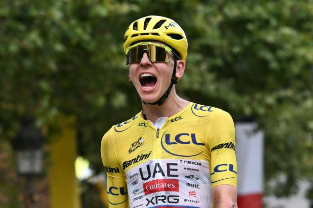 UAE Team Emirates - XRG's Slovenian rider Tadej Pogacar UAE Team Emirates - XRG's Slovenian rider Tadej Pogacar celebrates his overall victory after the 21st stage of the 113th edition of the Tour de France cycling race, 88,7 km starting and finishing in Paris, on July 26, 2026. (Photo by Jeff PACHOUD / POOL / AFP)