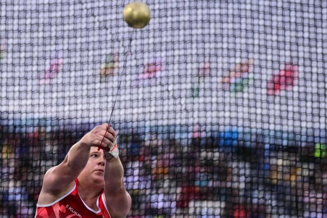 England's Jake Norris competes in the men's hammer throw final during the athletics event at the Scotstoun Stadium in Glasgow, on day four of the Commonwealth Games in Glasgow, Scotland, on July 27, 2026. (Photo by Ben STANSALL / AFP)