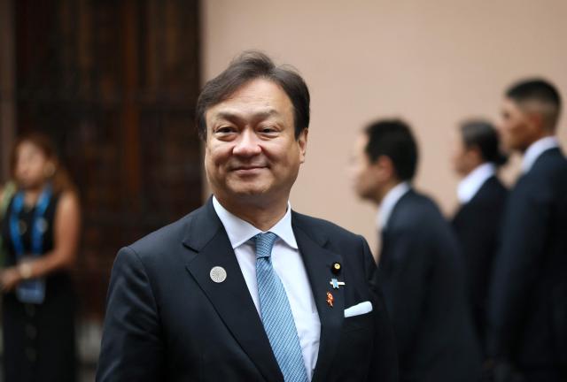 Japan's State Minister for Foreign Affairs Iwao Horii leaves the Peruvian foreign affairs ministry after a meeting with Peru's president-elect, Keiko Fujimori, on the eve of her inauguration in Lima on July 27, 2026. (Photo by Connie FRANCE / AFP)