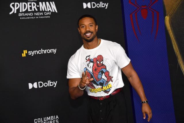 US actor Michael B. Jordan attends the premiere of Columbia Pictures' "Spider-Man: Brand New Day" at the Dolby Theatre in Hollywood, California, on July 27, 2026. (Photo by Chris DELMAS / AFP)