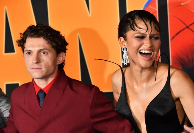 British actor Tom Holland and US actress, singer Zendaya attend the premiere of Columbia Pictures' "Spider-Man: Brand New Day" at the Dolby Theatre in Hollywood, California, on July 27, 2026. (Photo by Chris DELMAS / AFP)