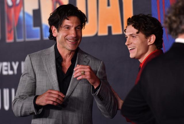 US actor Jon Bernthal (L) and British actor Tom Holland attend the premiere of Columbia Pictures' "Spider-Man: Brand New Day" at the Dolby Theatre in Hollywood, California, on July 27, 2026. (Photo by Chris DELMAS / AFP)