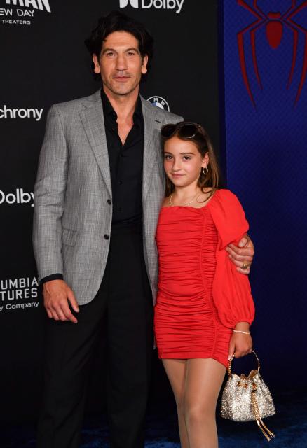 US actor Jon Bernthal and his daughter Adeline Bernthal attend the premiere of Columbia Pictures' "Spider-Man: Brand New Day" at the Dolby Theatre in Hollywood, California, on July 27, 2026. (Photo by Chris DELMAS / AFP)