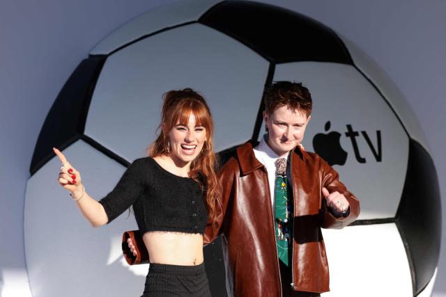 Actress Aisling Sharkey (L) and actress Rex Hayes attends the premiere of Apple TV's "Ted Lasso" season 4 at the Academy Museum of Motion Pictures in Los Angeles, California on July 27, 2026. (Photo by VALERIE MACON / AFP)