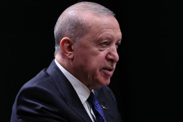 Turkish President Recep Tayyip Erdogan holds a joint press conference withn Iraqi Prime Minister following their meeting at the Presidential Complex in Ankara, on July 28, 2026. (Photo by Adem ALTAN / AFP)