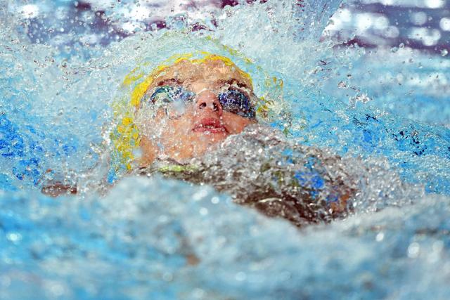 Australia's Jenna Forrester competes in the Women's 200m Individual Medley Final at the swimming event at the Tollcross International Swimming Centre in Glasgow, on day five of the Commonwealth Games in Glasgow, Scotland, on July 28, 2026. (Photo by Oli SCARFF / AFP)