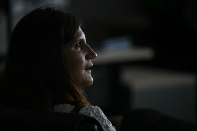 France's junior Minister for Veterans affairs Alice Rufo attends a presentation meeting as she visits the Camp des Loges, military base in Saint-Germain-en-Laye, near Paris, on July 29, 2026. (Photo by Lou BENOIST / AFP)