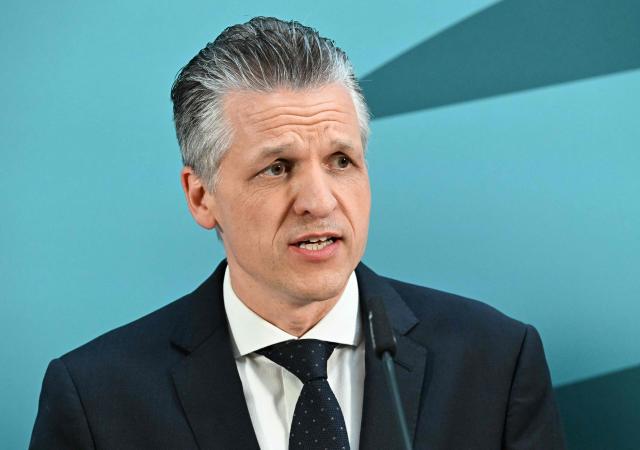 Newly elected parliamentary group leader of Germany's Christian Democratic Union (CDU) Thorsten Frei addresses a press statement after the conservative CDU/CSU parliamentary group elected their new leader, on July 29, 2026 at the Jakob-Kaiser-Haus, that is part of the parliamentary compound in Berlin. (Photo by RALF HIRSCHBERGER / AFP)