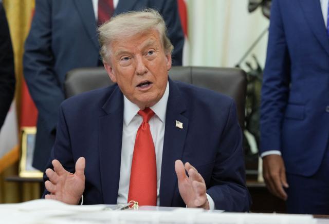 US President Donald Trump speaks in the Oval Office of the White House in Washington, DC, on July 29, 2026. (Photo by Ken Cedeno / AFP)