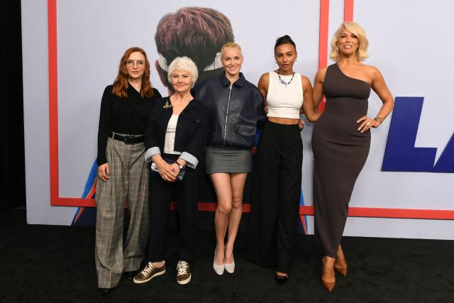 (L-R) English actress Faye Marsay, English actress Annette Badland, British actress Jude Mack, Welsh actress Abbie Hern and British actress Hannah Waddingham attend the LA FYC screening of Apple TV's "Ted Lasso" at the Hammer Museum in Los Angeles, on July 29, 2026. (Photo by Unique Nicole / AFP)