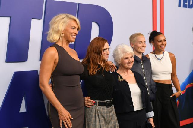 (L-R) British actress Hannah Waddingham, English actress Faye Marsay, English actress Annette Badland, British actress Jude Mack, and Welsh actress Abbie Hern attend the LA FYC screening of Apple TV's "Ted Lasso" at the Hammer Museum in Los Angeles, on July 29, 2026. (Photo by Unique Nicole / AFP)