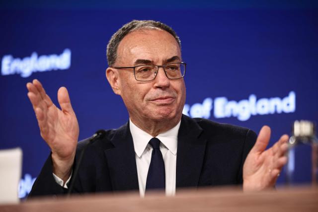 Bank of England (BoE) Governor Andrew Bailey speaks during the Monetary Policy Report press conference in London on July 30, 2026. (Photo by Henry NICHOLLS / POOL / AFP)