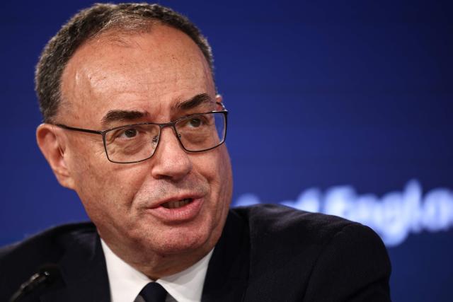 Bank of England (BoE) Governor Andrew Bailey speaks during the Monetary Policy Report press conference in London on July 30, 2026. (Photo by Henry NICHOLLS / POOL / AFP)