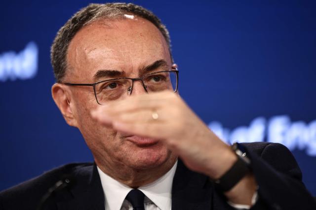Bank of England (BoE) Governor Andrew Bailey speaks during the Monetary Policy Report press conference in London on July 30, 2026. (Photo by Henry NICHOLLS / POOL / AFP)