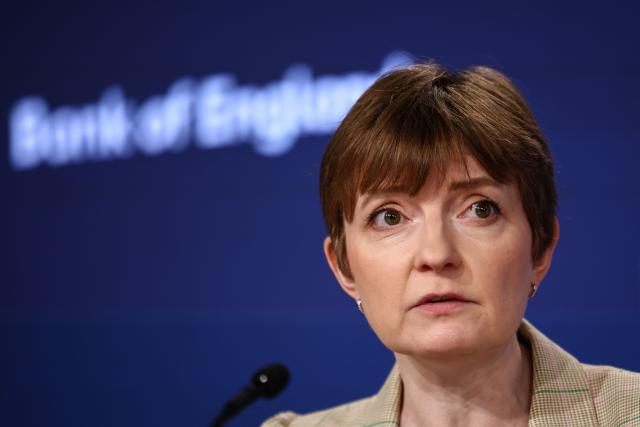 Bank of England (BoE) Deputy Governor Clare Lombardelli speaks during the Monetary Policy Report press conference in London on July 30, 2026. (Photo by Henry NICHOLLS / POOL / AFP)