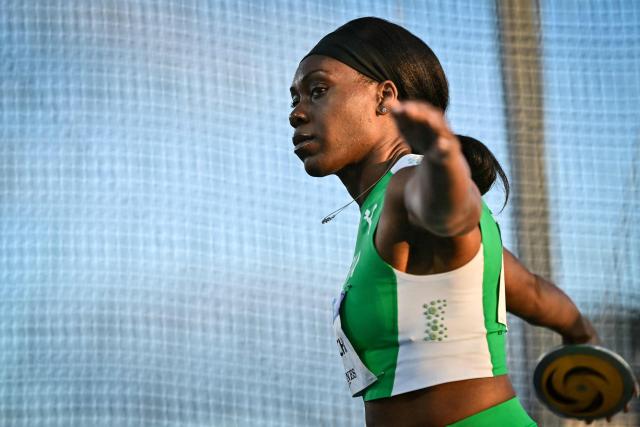 Nigeria's Obiageri Pamela Amaechi competes in the women's discus throw final during the athletics event at the Scotstoun Stadium in Glasgow, on day seven of the Commonwealth Games in Glasgow, Scotland, on July 30, 2026. (Photo by Ben STANSALL / AFP)