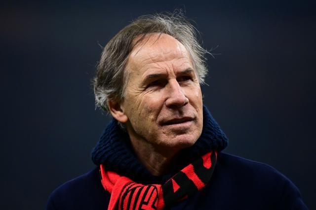(FILES) AC Milan's Honorary Vice President and former Italian player Franco Baresi looks on during the Italian Serie A football match between AC Milan and Genoa at the San Siro Stadium in Milan, on December 15, 2024. Italian defender Franco Baresi, the captain of AC Milan in the 1980s and 1990s when they won three European Cups and six Italian league titles, has died at the age of 66, the club announced on July 31, 2026. (Photo by Piero CRUCIATTI / AFP)