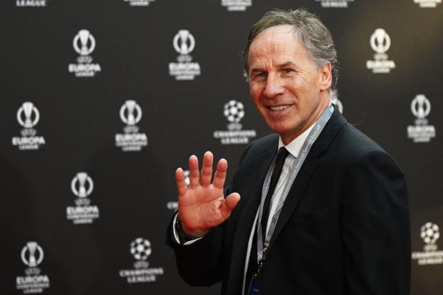 (FILES) AC Milan's Italian Honorary vice-president and former player Franco Baresi arrives for the draw ceremony for the 2022-2023 UEFA Champions League football tournament in Istanbul on August 25, 2022. Italian defender Franco Baresi, the captain of AC Milan in the 1980s and 1990s when they won three European Cups and six Italian league titles, has died at the age of 66, the club announced on July 31, 2026. (Photo by OZAN KOSE / AFP)
