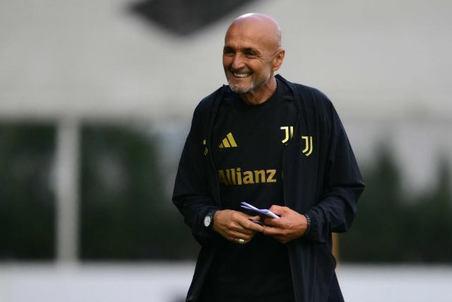 Juventus' Italian coach Luciano Spalletti smiles after the Friendly football match between Juventus and Nice at the Juventus Training Center in Turin, on July 31, 2026. (Photo by Marco BERTORELLO / AFP)