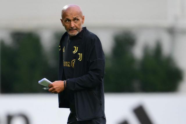 Juventus' Italian coach Luciano Spalletti looks on after the Friendly football match between Juventus and Nice at the Juventus Training Center in Turin, on July 31, 2026. (Photo by Marco BERTORELLO / AFP)