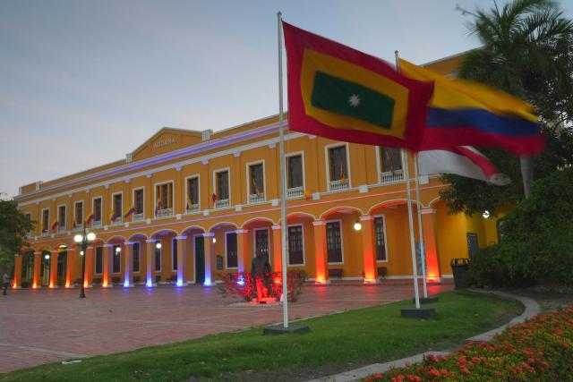 View of the historic Customs building, which was chosen by Colombia's President-elect, Abelardo de la Espriella, as one of the alternative locations from which he will conduct official business as head of state, in Barranquilla, Colombia, on July 30, 2026. De la Espriella will take office on August 7, 2026. (Photo by Vanexa Romero / AFP)