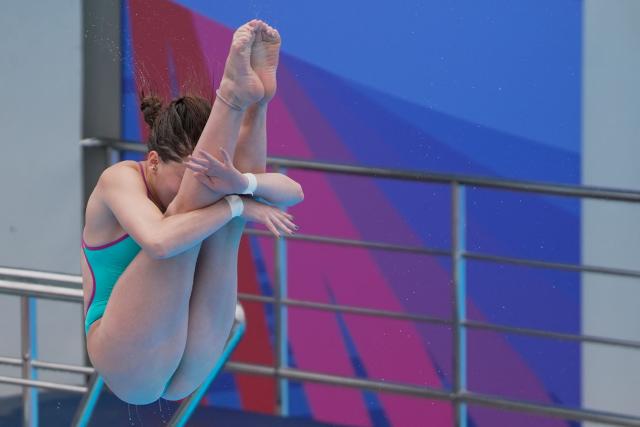 Mexico’s Rut Paez takes part in the Women's 1m Springboard final during the XXV Central American and Caribbean Games in Santo Domingo on July 31, 2026. (Photo by Francesco SPOTORNO / AFP)