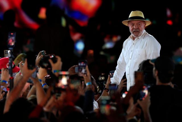 Brazil's President Luiz Inacio Lula da Silva attends the Workers' Party (PT) national convention in Sao Paulo, Brazil, on August 2, 2026, where he formally announces his bid for re-election. At 80, President Lula on July 2 launches his bid for re-election, casting himself as a defender of Brazil's "sovereignty" as pressure from President Donald Trump's administration casts a shadow over the campaign. (Photo by Miguel SCHINCARIOL / AFP)