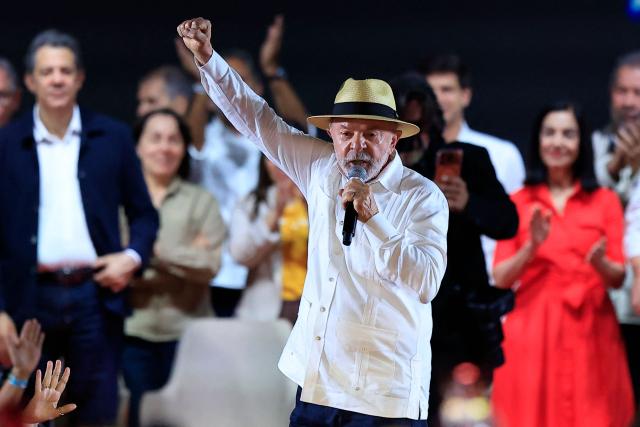 Brazil's President Luiz Inacio Lula da Silva speaks during the Workers' Party (PT) national convention in Sao Paulo, Brazil, on August 2, 2026, where he formally announces his bid for re-election. At 80, President Lula on July 2 launches his bid for re-election, casting himself as a defender of Brazil's "sovereignty" as pressure from President Donald Trump's administration casts a shadow over the campaign. (Photo by Miguel SCHINCARIOL / AFP)