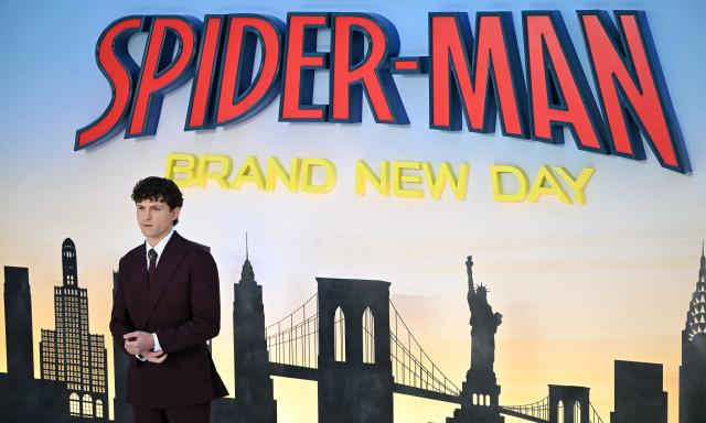 (FILES) British actor Tom Holland poses on the red carpet upon arrival to attend the UK premiere for 'Spider-Man: Brand New Day UK' at the Odeon Luxe Leicester Square in central London on July 29, 2026. "Spider-Man: Brand New Day," Sony and Marvel's latest chapter in the comic book adventure starring Tom Holland as the iconic web-slinger, raked in a massive $355 million in its North American debut, industry estimates showed on August 2, 2026. The opening was the second-biggest in domestic box office history, only behind "Avengers: Endgame" (2019) at $357 million, not adjusted for inflation, according to Box Office Mojo. (Photo by JUSTIN TALLIS / AFP)