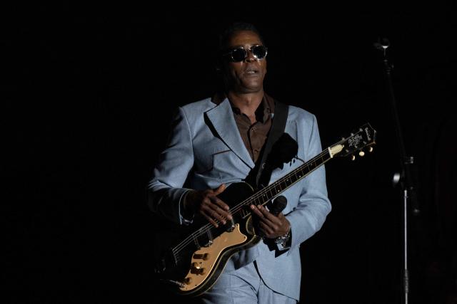 Brazilian singer Seu Jorge performs during the Rio 2026 Winter Festival at Marina da Gloria in Rio de Janeiro, Brazil on August 2, 2026. (Photo by Pablo PORCIUNCULA / AFP)